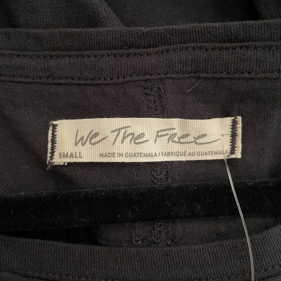 NEW Free People Washed Black Naomi Tee Shirt Size M - Picture 7 of 7